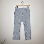 Derek Lam 10 Crosby Size 4 Striped Crop Flare Trousers Pant Work to Weekend Chic Photo 2