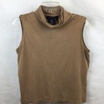 Magaschoni  Silk Tan Sleeveless Turtleneck Top M Photo 6