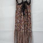Maaji Calico Alessa Maxi Dress Side Slits Tasseled Cross Tie Back Sz S Bohemian Photo 2