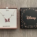 Disney NWT  Glitter Paper Pink Minnie Bow Necklace Photo 1
