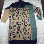 PILCRO & COMPANY Colorblock Leopard Print Long Cardigan Sweater One Size Brown Size undefined Photo 11