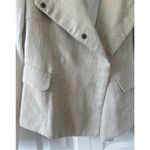 ZARA  White & Beige Linen Motorcycle Jacket Photo 6