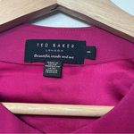 Ted Baker  Pink Peplum Dress Women’s Size 4 Zip Front Cap Sleeve Workwear Photo 6