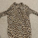 ZARA  Shirt Women's Medium Cheetah Leopard Print ButtonDown Blouse Viscose Pocket Photo 2