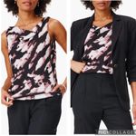 Nic+Zoe ‎ Spring Shadow Cowl Neck Tank Top Black Multi 3X Photo 1