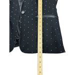 Nygard Womens L Black Paint Dots Blazer Jacket Chic Elegant Faux Leather Trim Size L Photo 8