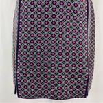 Juicy Couture Geo Knit Dress Front Slits Short Sleeve Mini Navy Pink Size Medium Photo 5