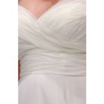 Mori Lee  BRIDAL | Ivory Chiffon "Evette" Dress Off Shoulder Butrons Back | 22W Photo 4