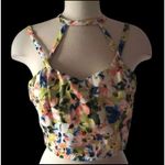 DO+BE  bright floral crop halter top Women’s Size L Large Photo 1