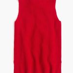 J.Crew Sleeveless Tunic Sweater Red X Small Knit Tank Cotton Merino Wool Blend Photo 0