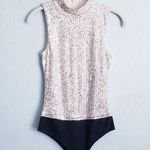 7 For All Mankind  Sleeveless Mockneck Sequin Bodysuit Photo 0