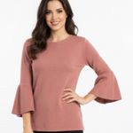 Very J  small dusty rose bell sleeves light sweater Photo 0