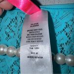 Betsey Johnson  Medium Blue Lace Swim Cover Dress 3/4 Sleeve Length‎ Photo 3