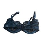 Jezebel Black Lace Full Coverage Underwire Bra 34D Sheer Cups Bow Detail Photo 6