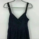 DKNY  Donna Karan Black Lace V Neck Pleated Fit Flare Formal Dress Women’s Size 8 Photo 2