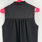 Finley Button Down Shirt SZ Small Sleeveless Mesh Black USA Made Luxury Classic Photo 4