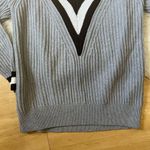 Joan Vass  Deep V Knit Printed Detailed Sweater large Photo 5