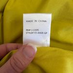 Chartreuse Pleated Wrap Dress Long Sleeve Asym Hem Midi Yellow Women Gold Size M Photo 10