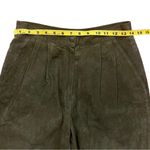 Vintage Evan Davies Genuine Olive Green Suede Cigarette Pants Size 6 Photo 3