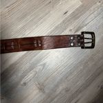 Western Style Brown leather belt with buckle Photo 6