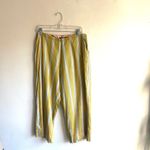 Alembika Striped Wide Leg High Waist Butter Yellow White Pants Size 4 Gold Size L Photo 2