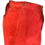 VINTAGE 1990'S RED SUEDE AUDREY JONES SKIRT (3X) Photo 6