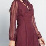 Modcloth burgundy sheer sleeve dress Photo 0