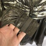 Ramy Brook Gold Metallic Silk Long Sleeve Mini Dress 2 Photo 6