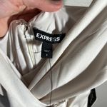 EXPRESS Satin Faux Wrap Tie Waist Hi-lo Midi Dress Photo 6