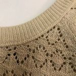 American Eagle NEW NWT Beige Cream Silver Metallic Knit WOOL Open Weave Sweater Photo 3