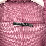 Peruvian Connection Purple Pima Cotton Open Weave Mesh Knit Minimalist Cardigan Photo 1