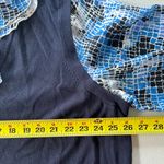 Maggie Barnes NWT! Navy & Blue Patterned Blouse Size 2X Photo 4