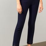 Chico's So Slimming 360 Brigitte Geo Crochet Slim Ankle Pull-On Pants Navy 12T Photo 0