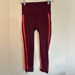 Lululemon  Zip The Line Crop 23" Leggings High Rise Reflective Deep Ruby‎ Coral 4 Photo 2