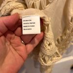 REBELLION Cream Crochet Lace Overlay Top 3/4 Sleeve Boho Festival Medium Surf Photo 6