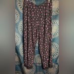 Victoria's Secret Black Pajama Pants with Pink Floral Pattern Photo 1