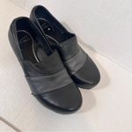 Dansko  Black Grey Leather Slip On Clogs Womens 7 Nursing Shoes Comfort Classic Photo 6