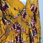 Xhilaration NWOT Gold Yellow Floral Long Sleeved Smocked Dress Photo 5