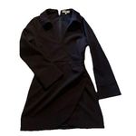 Likely  Garnett Long Sleeve Black Faux Wrap Midi Dress 6 Photo 0