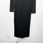 VICI Alexina Long Sleeve Ribbed Knit Slit Maxi Dress in Black Size Large Photo 11