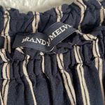 Brandy Melville Maura Navy Blue Stripe Off Shoulder Crop Top Viscose Vacation Photo 3