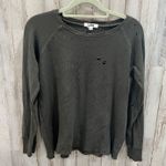 LNA Green Thermal Waffle Knit Distressed Holey Long Sleeve Shirt Womens XS Photo 0