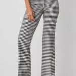 Ann Taylor  The Flare Pant Ginghanm Monochrome Checkered Trousers Size 8 Photo 0