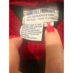 VTG hand loomed 100% virgin fiber Striped Knitted Sweater Womens Medium 80's Red Photo 3