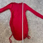 Melrose and Market  Red Ruched Bodycon Dress Long Sleeves Photo 9