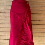 SMF Woman Faux Wrap Fuchsia Midi Pencil Skirt Pink Photo 0