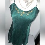 Victoria's Secret VTG VICTORIA’S SECRET 100% SILK Chemise Babydoll Nightie Green Gold Small Photo 4