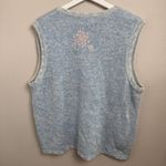 Erika White Stag Snowman Christmas Holidays Grandma Sweater Vest Blue Size Large Photo 6