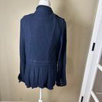 Anthropologie Elevenses Wool Blend Navy Jacket Blazer with Fun Details Size 14 Photo 6