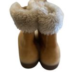 Timberland  Leather Glitter Fur Tan Brown Boots Size 8 Women's Lace Up Casual Photo 4